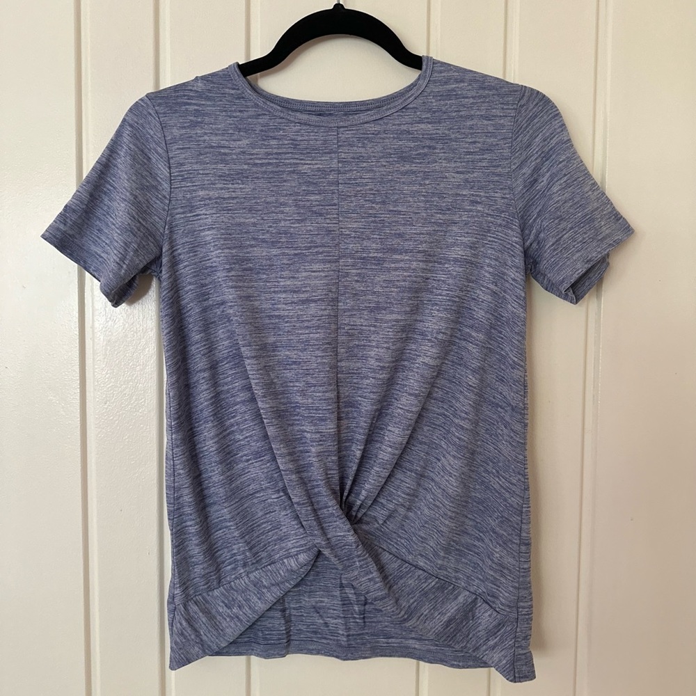 All in Motion Purple/Blue Active Shirt with front knot. Girls L 10/12.